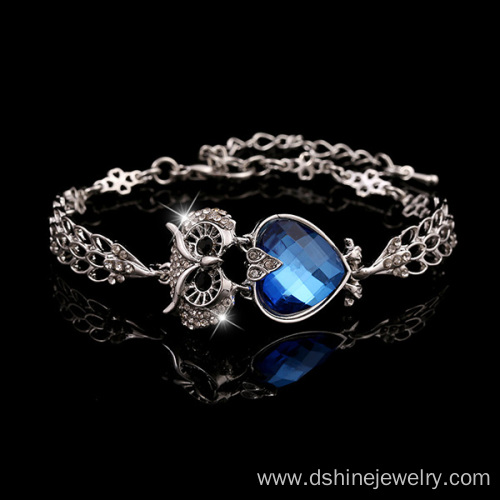 Animal Shaped Crystal Bracelet Owl Bridal Jewellery Bangle